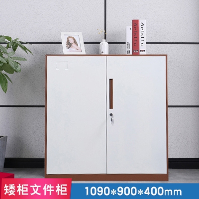 海利洛窄邊文件柜-咖白矮柜
