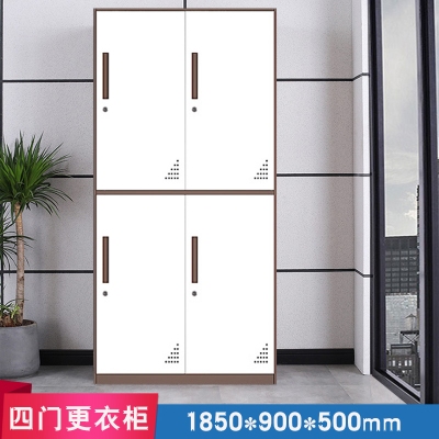 海利洛窄邊更衣柜-咖白四門