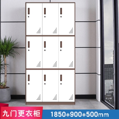 海利洛窄邊更衣柜-咖白九門