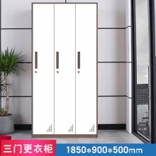 海利洛窄邊更衣柜-咖白三門