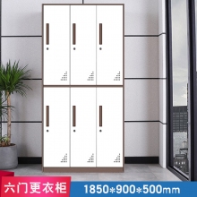 海利洛窄邊更衣柜-咖白六門